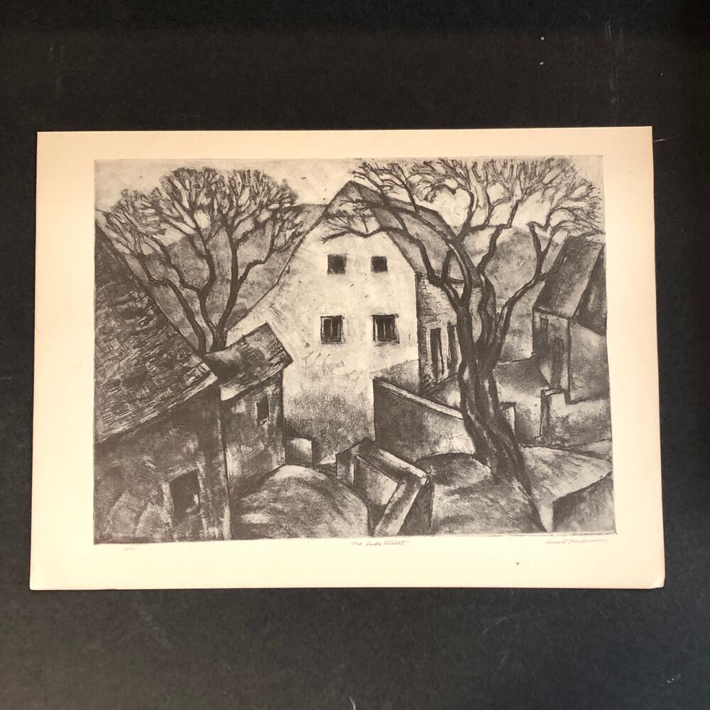 Albert Heckman "The Side Street" 1930s Art Print Treasury Collection Sketch Vtg